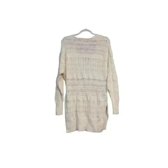 Free People Tunic Sweater Blouse Size Small Ivory Open Knit Boho Oversized Cozy - Picture 7 of 12